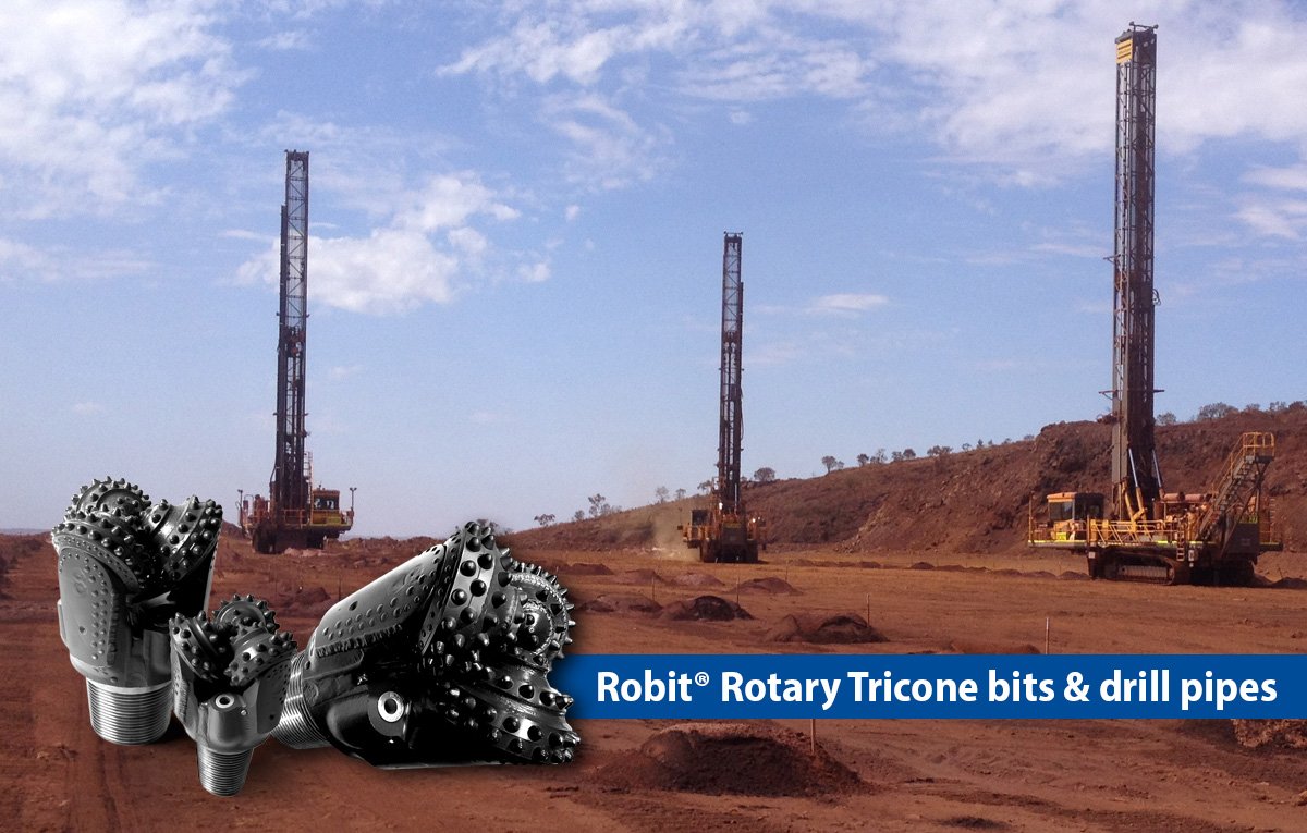 Ống khoan và mũi khoan Ba chóp xoay Robit®  